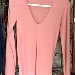 Rag & Bone Soft Pink V-Neck Long Sleeve Top